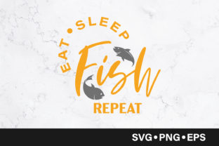 Eat Sleep Fish Repeat: A Bold Embroidery Design for Creative Projects